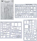 - House Plan, 3 Pcs, Interior Design and Furniture Templates | Clear Flexible Plastic, Drafting Tools, Ruler Shapes for Architecture, 1/4 Inch Scale, Kitchen, Bath, Bedroom, Office