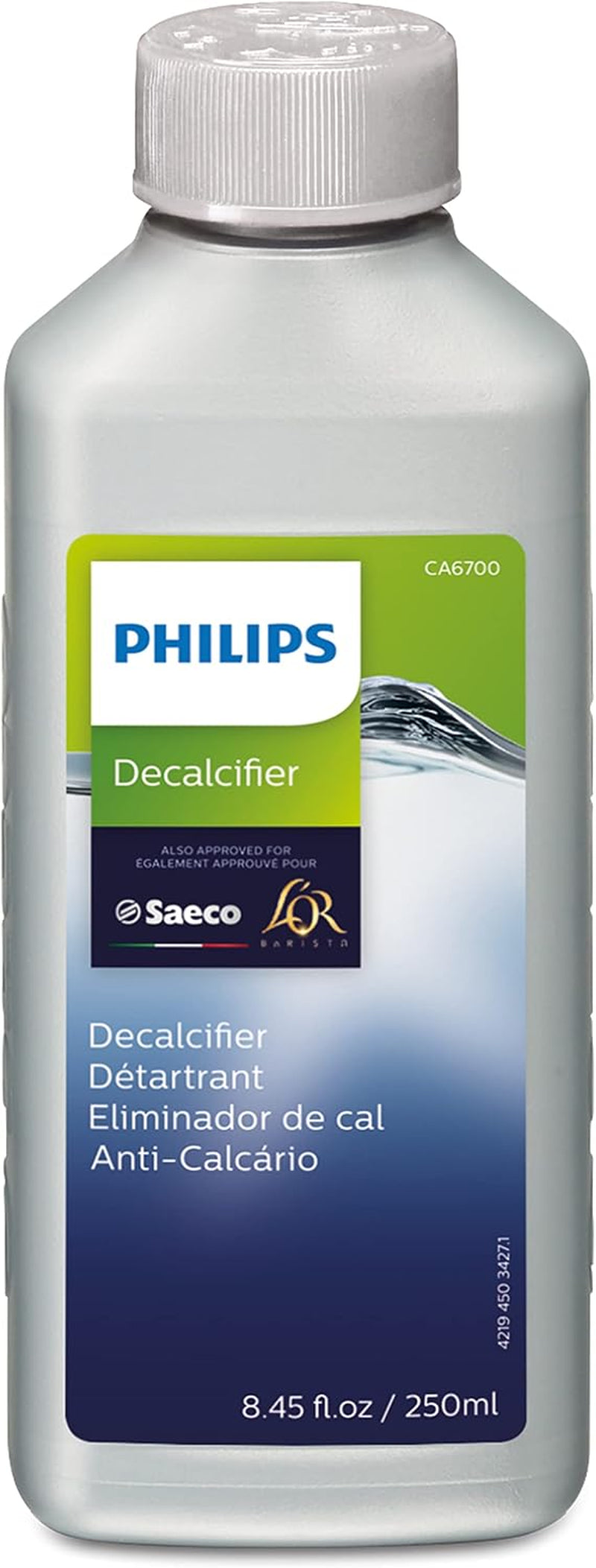 Philips Kitchen Appliances Philips Original Espresso Machine Descaler, Perfect Descalcification for a Prolong Machine Lifetime, 1 Descaling Cycle, Bottle of 250 Ml, (CA6700/47)